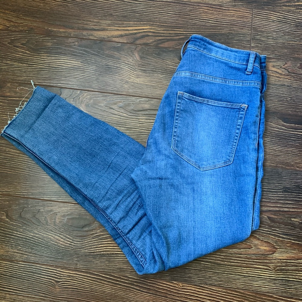 H&M high rise skinny jeans medium blue wash